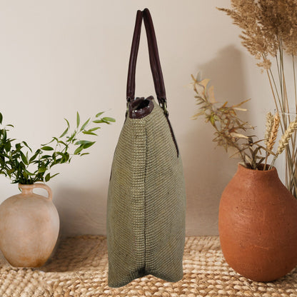Woven Jute Tote Bag