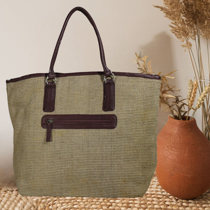 Woven Jute Tote Bag
