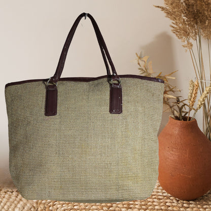 Woven Jute Tote Bag