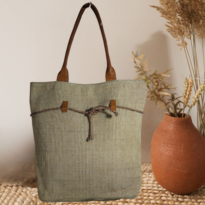 Woven Jute Drawstring Bag