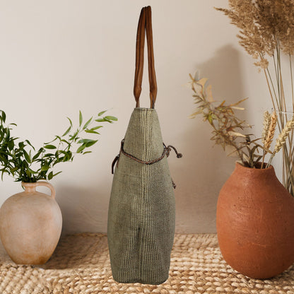 Woven Jute Drawstring Bag
