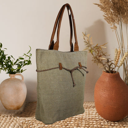 Woven Jute Drawstring Bag