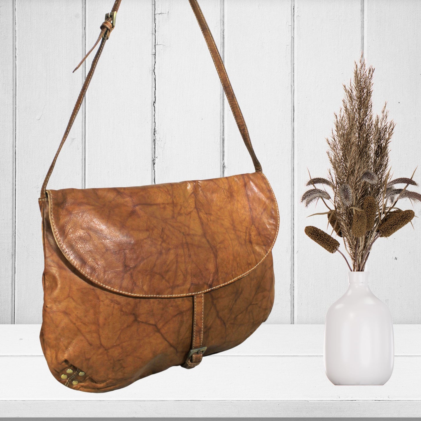 Flap Leather Handbag