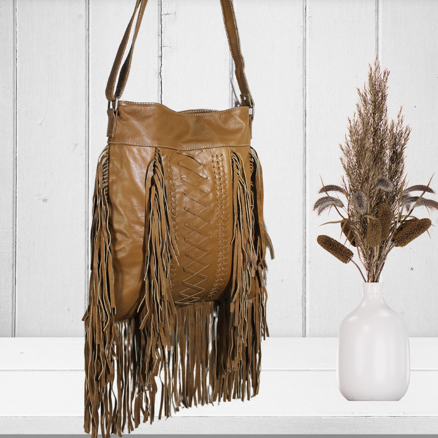 Leather Fringe Handbag