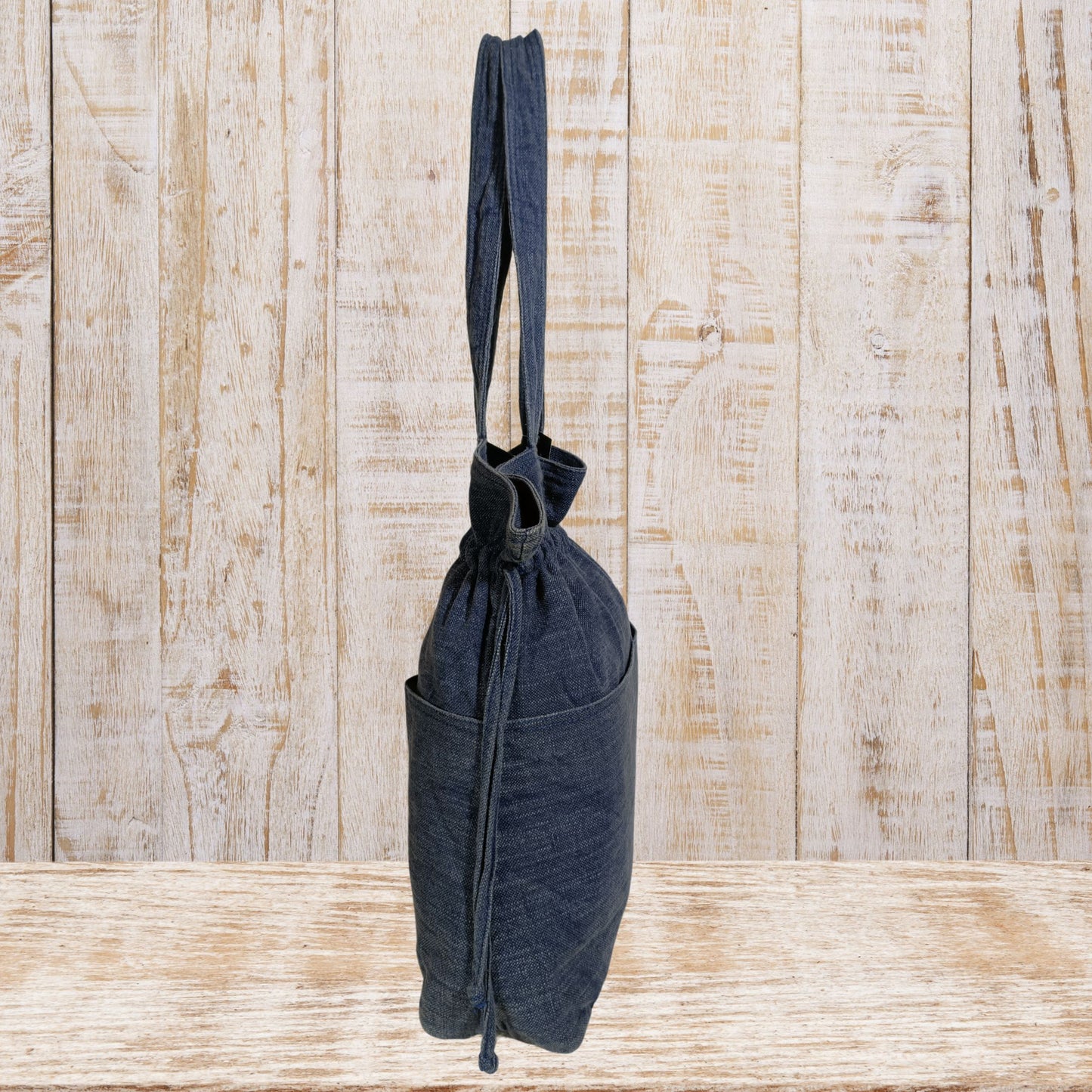 Stylish Linen Drawstring Tote Bag