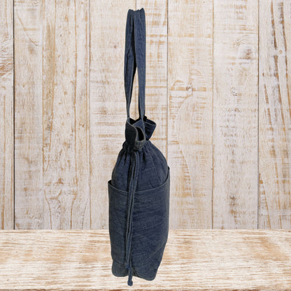 Stylish Linen Drawstring Tote Bag