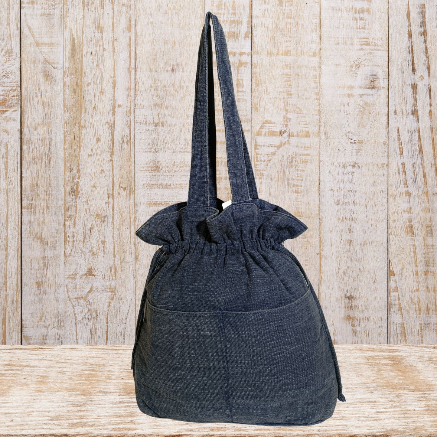 Stylish Linen Drawstring Tote Bag