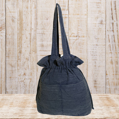Stylish Linen Drawstring Tote Bag