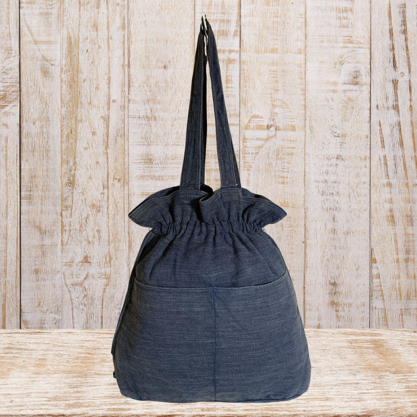 Stylish Linen Drawstring Tote Bag
