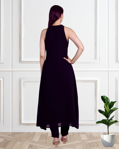 Elegant Sequins Embellished Tunic with Matching Pants for Women