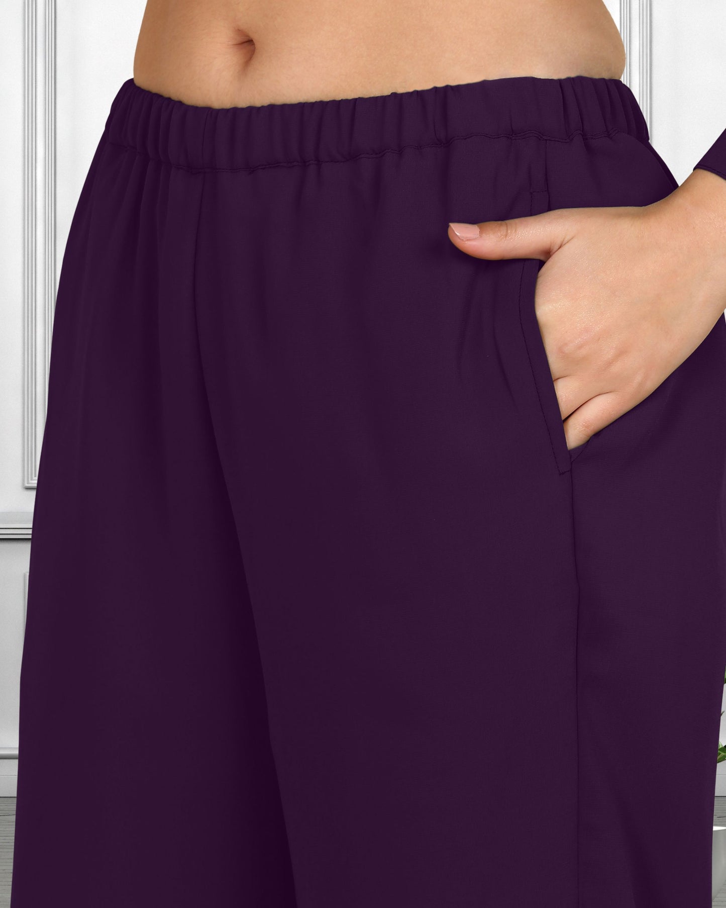 Women’s Sequin Motifs Embellished Georgette Top & Pant Set