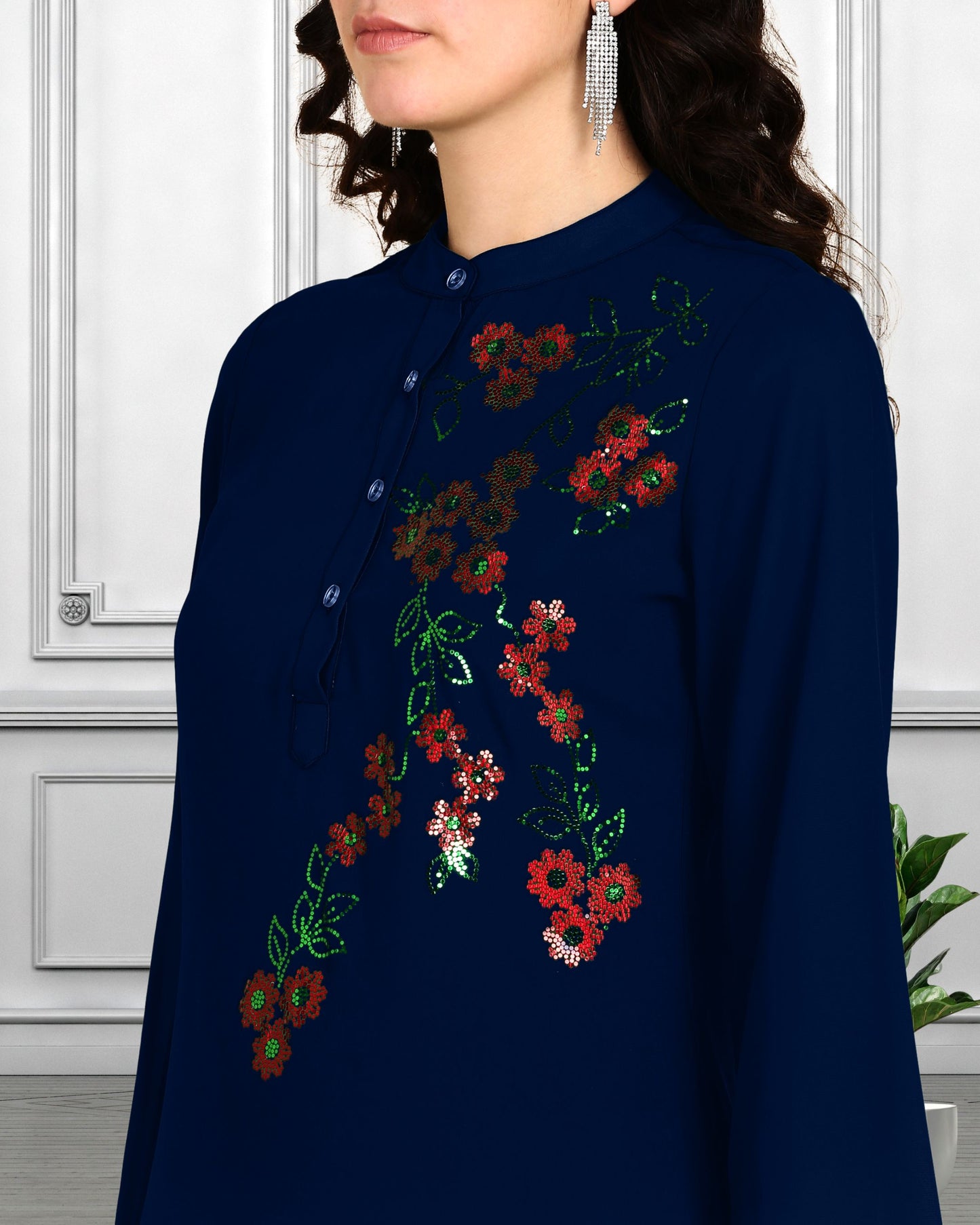 Sequin-Embellished Women’s Rayon Top & Pant Co-Ord Set – Festive & Party Wear