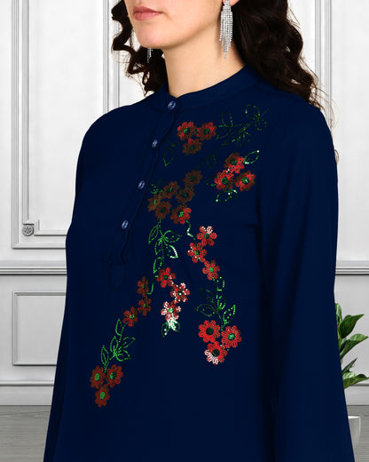 Sequin-Embellished Women’s Rayon Top & Pant Co-Ord Set – Festive & Party Wear