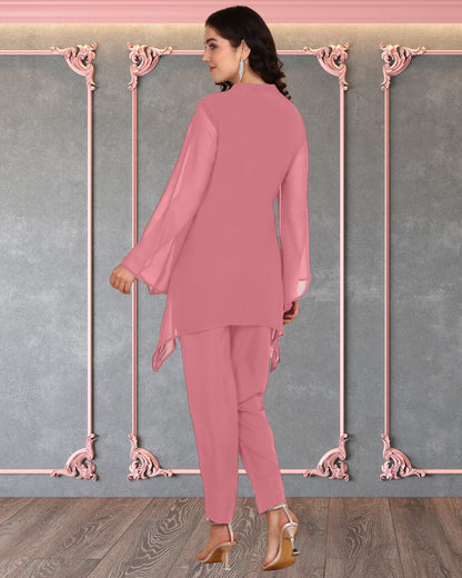 Elegant Georgette Co-Ord Set for Women with Sequin Motif Embellishment