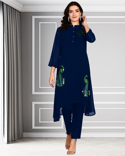 Designer Georgette Co-Ord Set for Women with Sequin Work – Stylish Top & Pant Set