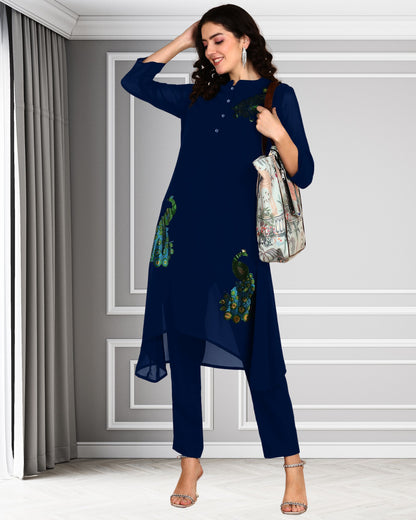 Designer Georgette Co-Ord Set for Women with Sequin Work – Stylish Top & Pant Set