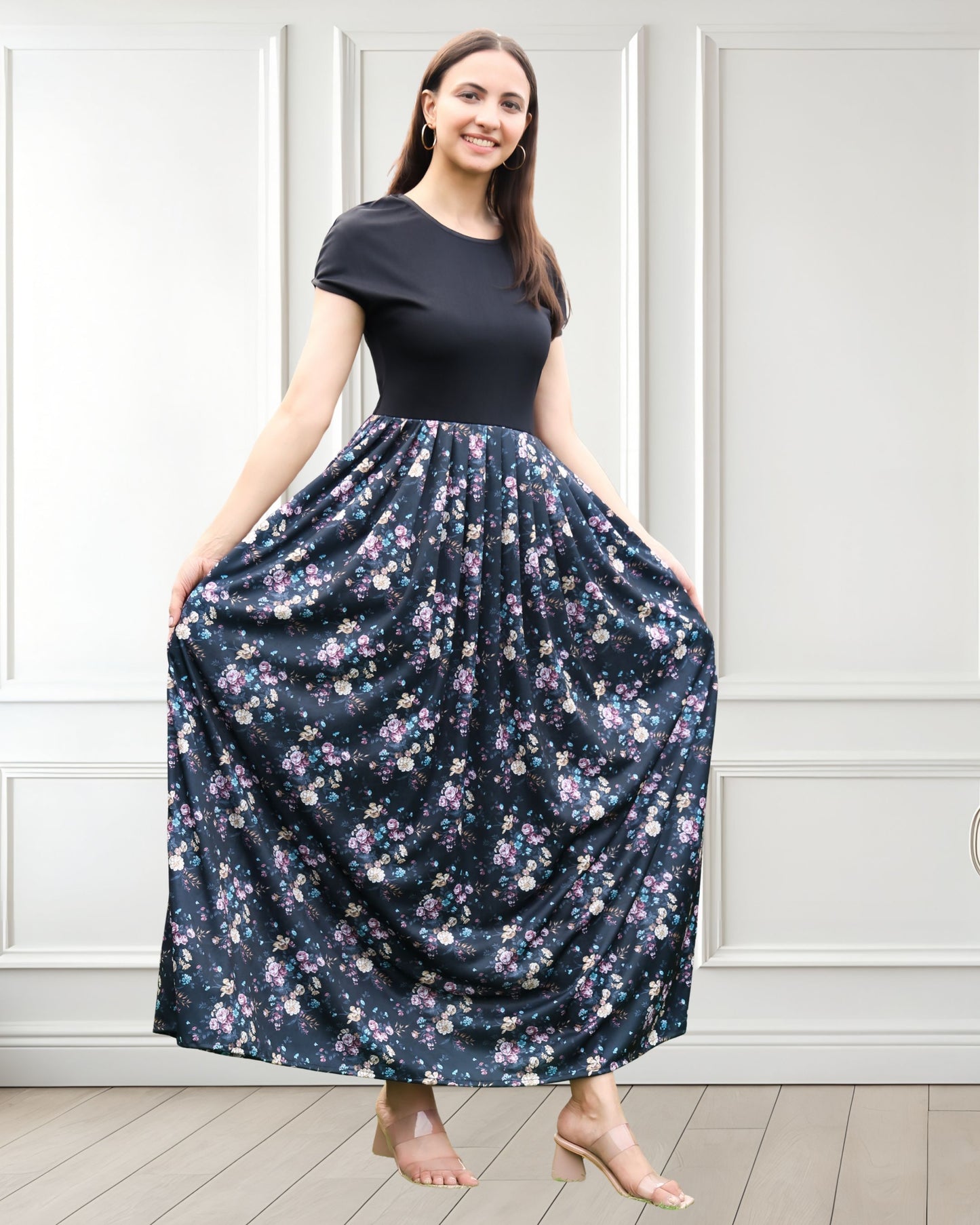 Printed Spandex Summer Dress – Effortless Style