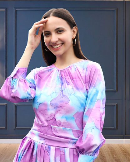 ✨ Ombre Print Spandex Dress – Sleek, Stretchy & Stunningly Gradient