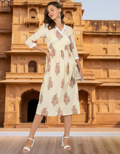 Floral Print Ethnic Cotton Tunic for Everyday Comfort