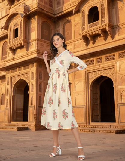 Floral Print Ethnic Cotton Tunic for Everyday Comfort