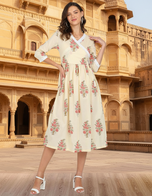 Floral Print Ethnic Cotton Tunic for Everyday Comfort