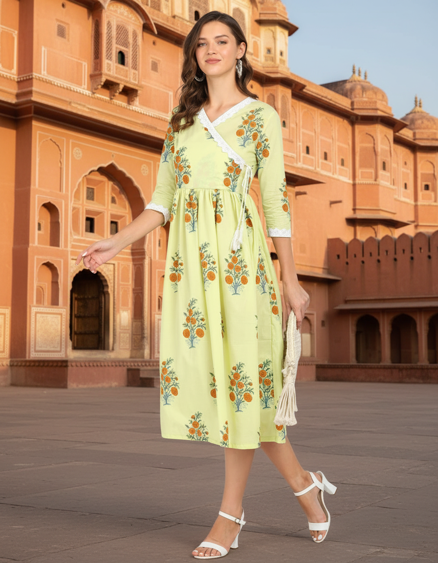 Ethnic Floral Printed Cotton Tunic – Soft & Stylish
