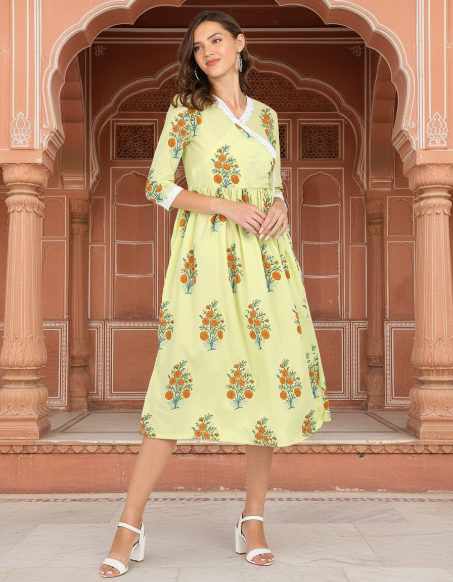 Ethnic Floral Printed Cotton Tunic – Soft & Stylish