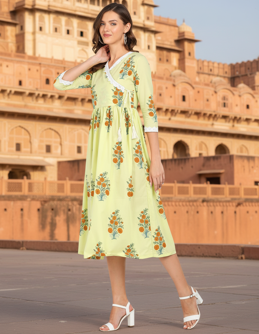 Ethnic Floral Printed Cotton Tunic – Soft & Stylish