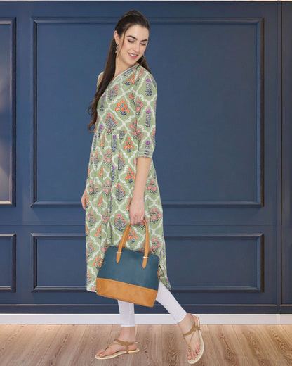 Pleated Floral Print Tunic for Effortless Style