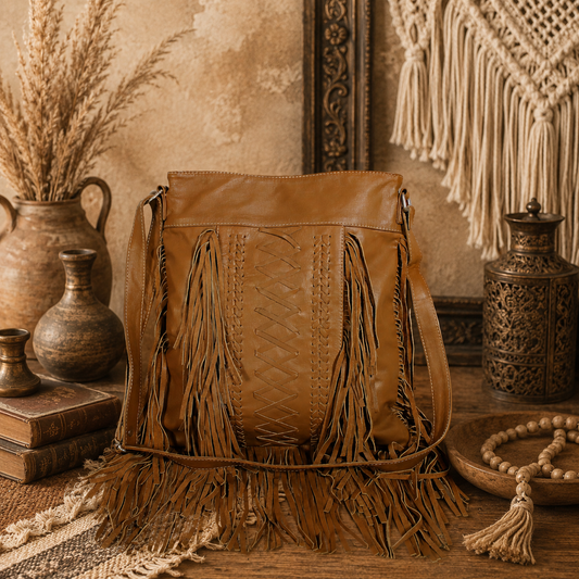 Leather Fringe Handbag