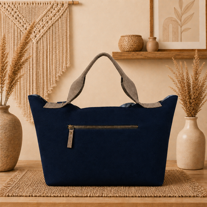 Large Linen Shoulder Tote Bag