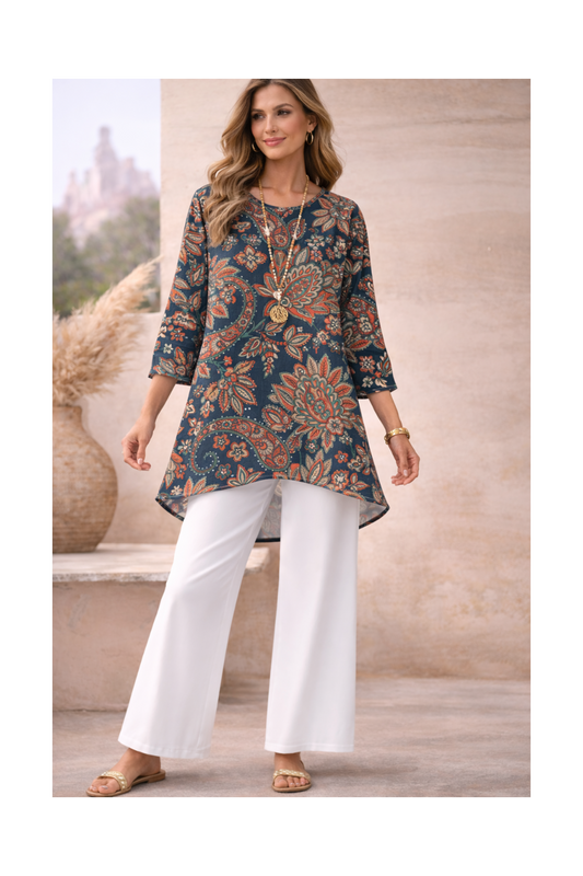 🌸 Stylish Spandex Floral Top & Pant Set
