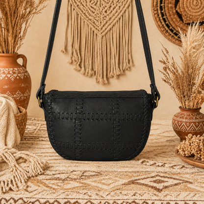 Saddle Crossbody Leather Bag