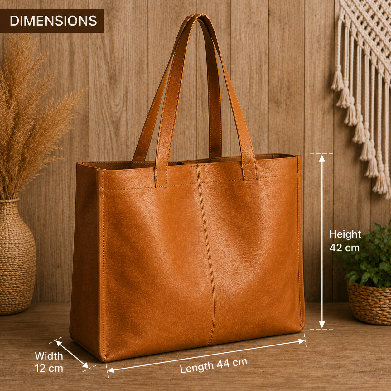 Leather Tote Bag – Minimalist Everyday Carryall for Work & Travel