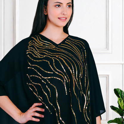 Designer Asymmetric Sequins Embellished Top with Matching Pants