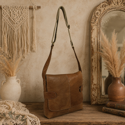 Leather Messenger Handbag