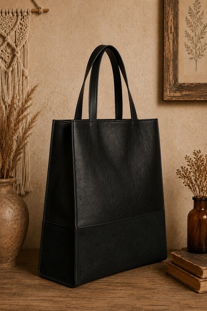 Midnight Luxe Structured Tote Bag