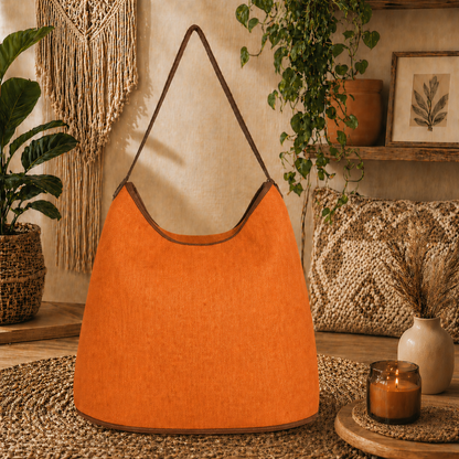 Large Hobo Bag with Suede Leather Strap