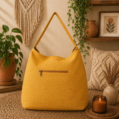 Large Hobo Bag with Suede Leather Strap