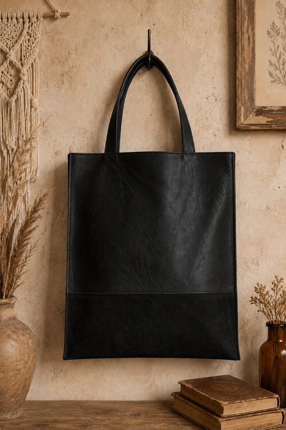 Midnight Luxe Structured Tote Bag