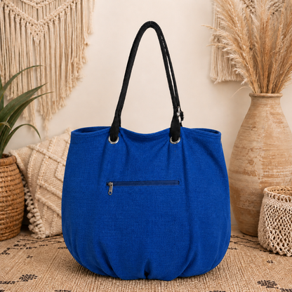 Large Linen Shoulder Tote Bag