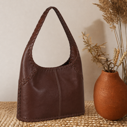 Cognac Women’s Leather Hobo Handbag