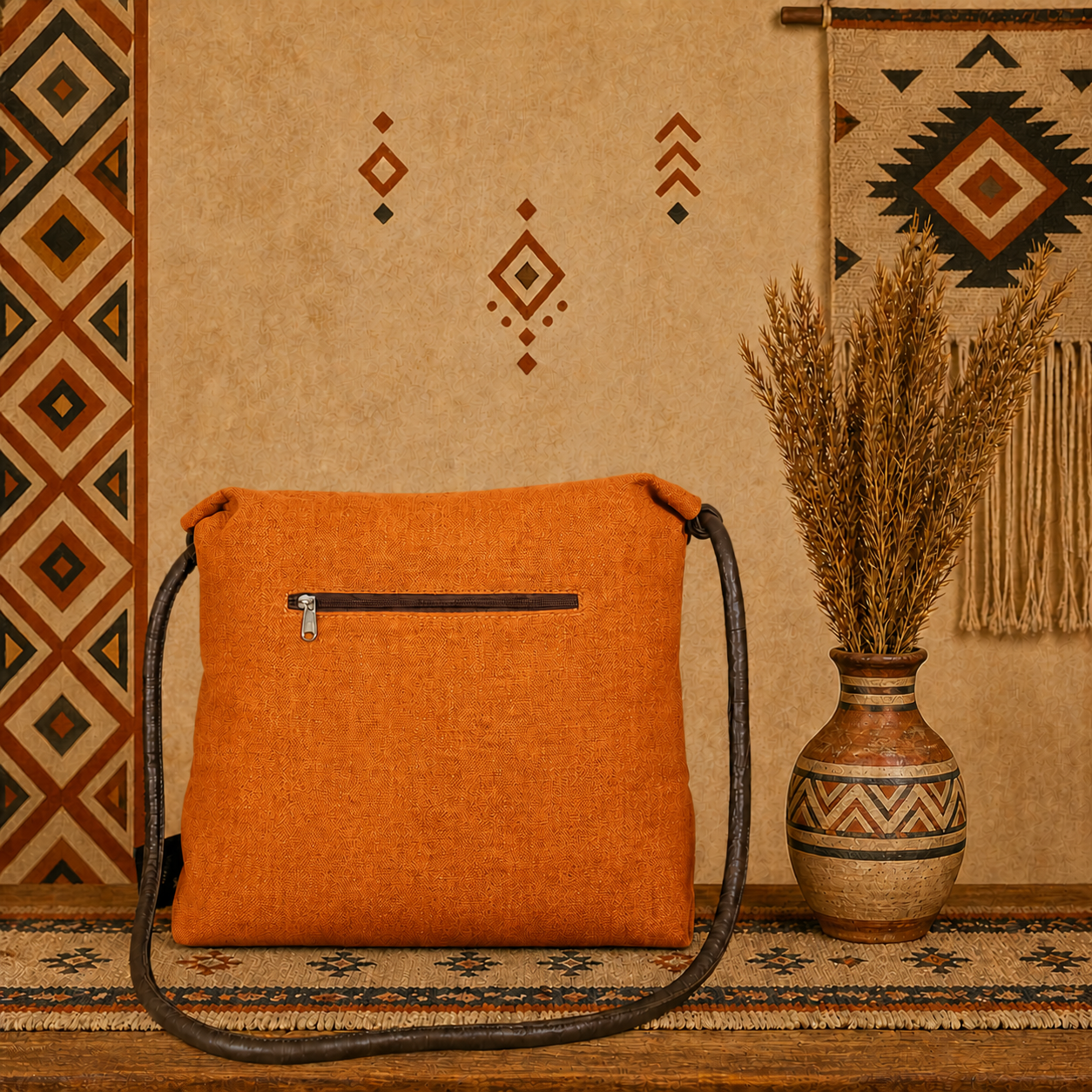 Classic Linen Crossbody Bag