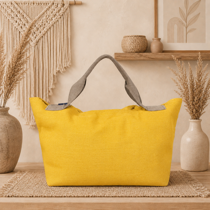 Large Linen Shoulder Tote Bag