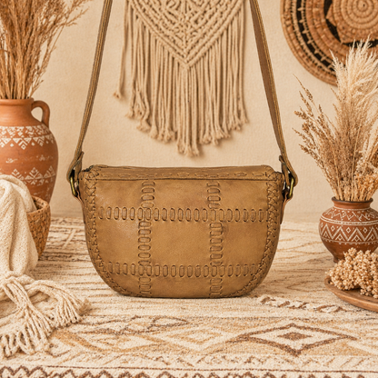 Saddle Crossbody Leather Bag