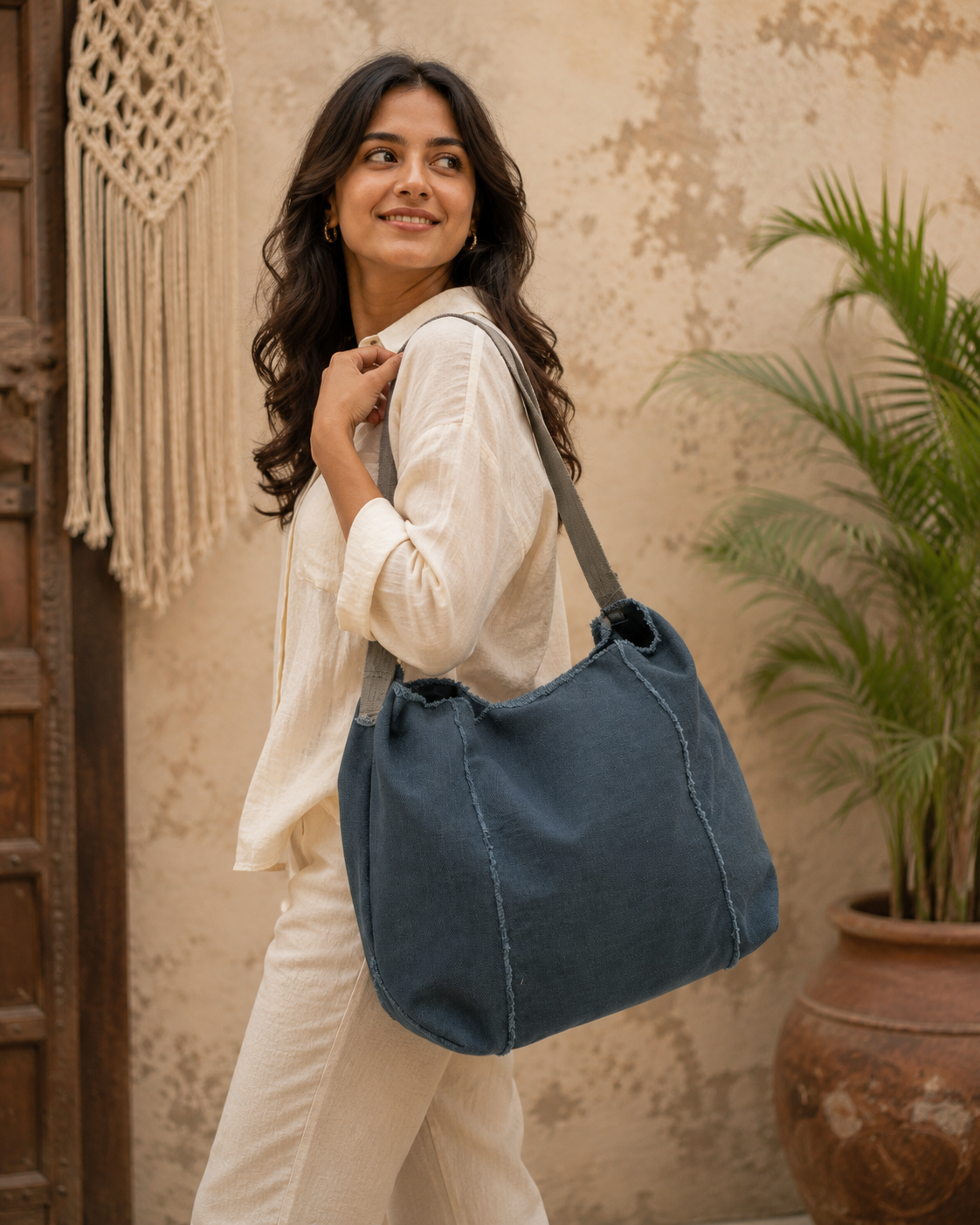Linen Fabric Tote Bag