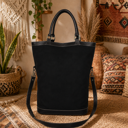 Suede Leather Tote Bag