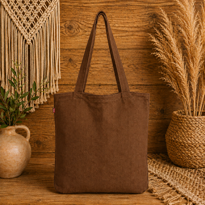 Large Linen Shoulder Tote Bag with Bow