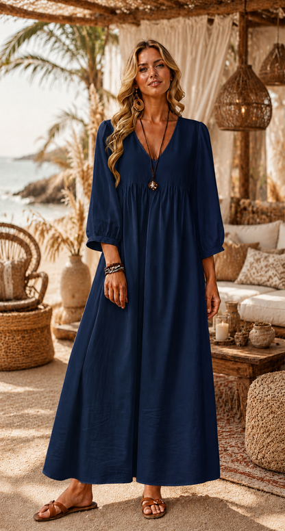 Linen Coastal Breeze Maxi Dress