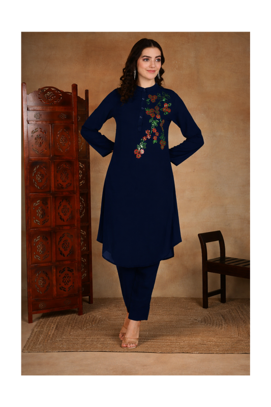 Sequin-Embellished Women’s Rayon Top & Pant Co-Ord Set – Festive & Party Wear